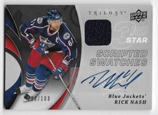 08/09 UPPER DECK TRILOGY SCRIPTED AUTOGRAPH JERSEY #3RDRN Rick Nash #8/100