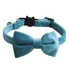 With Bell DIY Puppy Adjustable Length Casual Safety Buckle Bow Velvet Cat Collar