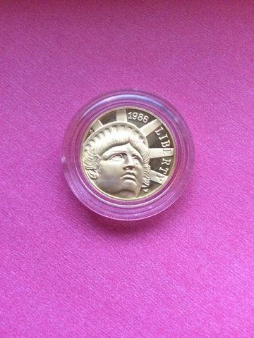 1986 - W  Gold 5 Dollar Staue Of Liberty Proof Coin In Capsule Cover