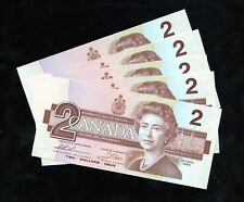 5 Canada 1986 2 Dollar Bank Notes UNC Consecutive S/N's EGK5307110 - 114