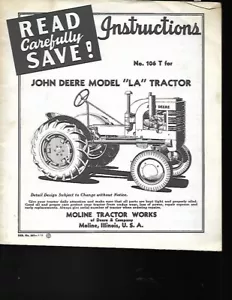 JOHN DEERE MODELL LA TRAKTOR ANLEITUNG HANDBUCH - Bild 1 von 1