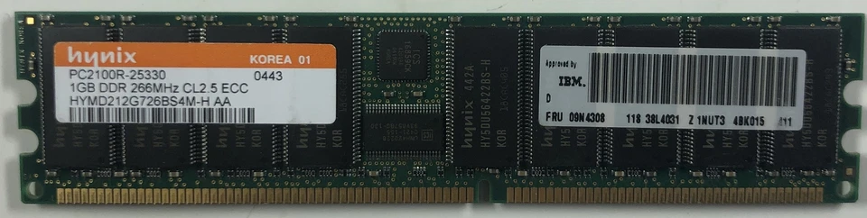Hynix HYMD212G726BS4M-H 1GB DDR Server RAM Memory - Image 1 of 1