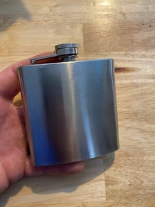 Flask Stainless Steel 8 Oz Stainless Steel Scotch Metal Bachelor Party Whiskey - Picture 1 of 8