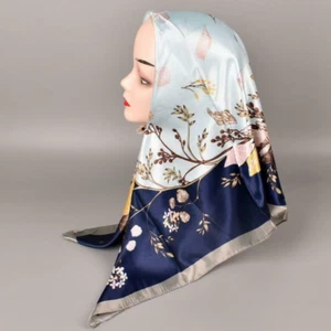 All-Match Autumn and Winter 90*90 Floral and Generous Scarf Printed Silk Scarf - Picture 1 of 8
