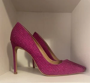 Schutz Lou Crystal Suede Pump - Bright Violet - Size 8M - Picture 1 of 3