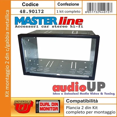 Dashboard Metallic Radio 2 din Cage Adapter Support Universal Two din - Image 1 of 2