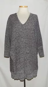 Top Pullover Misook Mujer Gris/Negro Tejido Ala de Murciélago Manga Capa Drapeada 2X - Imagen 1 de 9