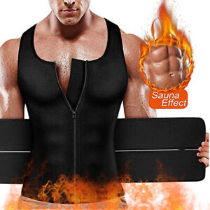 Men  Body Shaper Waist Trainer  Sauna Suit Sweat Vest Tank Top Neoprene T-Shirt