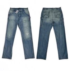 All Time High Ellis Double Knee Jeans Desert Indigo L NWT 36X 37 Selvedge Cuff - Picture 1 of 13