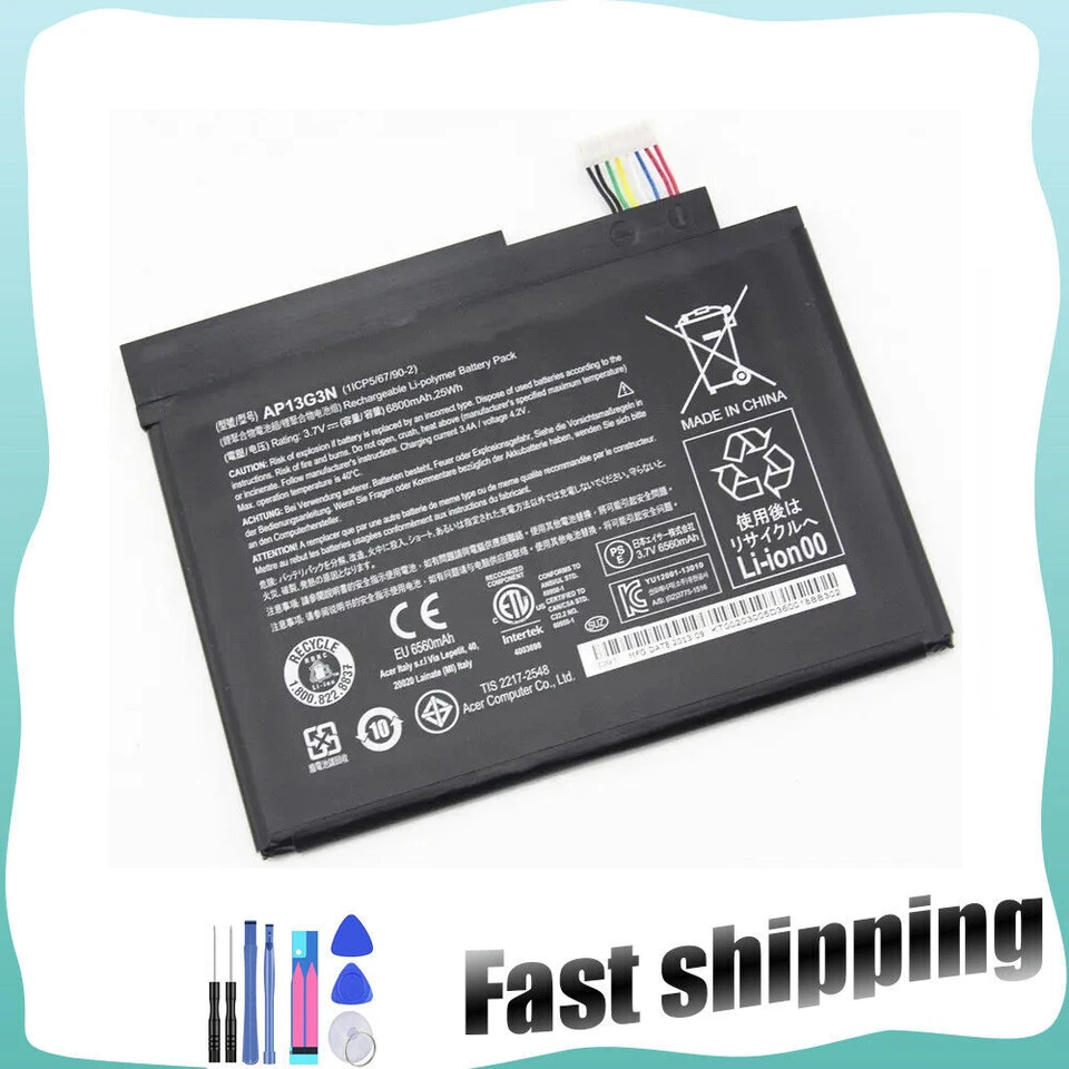 Nueva Batería AP13G3N 3.7V 25Wh para Tablet Acer Iconia W3-810 W3-810P 8' Foto 1 de 4