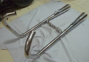 KAWASAKI W650 W800 EXHAUST MUFFLER MEGAPHONE HEADER SOUND STAINLESS SET FIT W800 - Picture 1 of 10