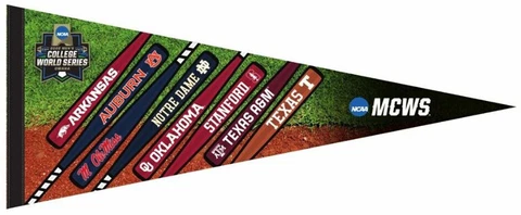 COLLEGE WORLD SERIES 2022 NCAA Baseball 8-Team Premium Felt Collectors PENNANT Cover
