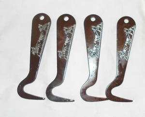 (4Pcs) Model 222725 Hoof Pick w/Team  Roping Silver Overlay - New  - Picture 1 of 2