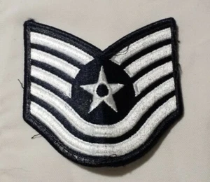 Spalline toppa vintage aeronautica militare cucito su feltro retro bianco su blu - Foto 1 di 6