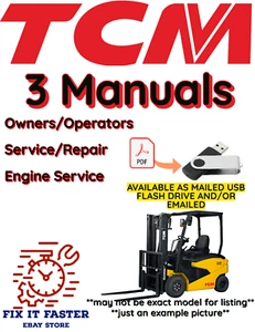 TCM FCG18N6 FORKLIFT OPERATOR OWNERS SERVICE REPAIR ENGINE MANUAL PDF ON USB - Picture 1 of 4