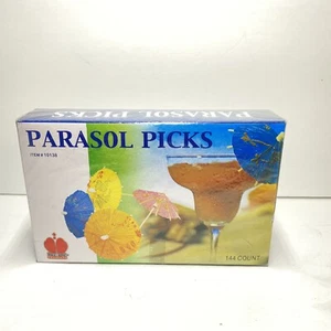 144 piece UMBRELLA PARASOL PICKS Cocktail Martini Olive Sword Flair TIKI DRINKS - Picture 1 of 2
