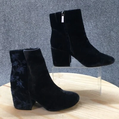 Kenneth Cole 靴子女式 6.5 M Renna 踝靴蓝色天鹅绒侧拉链块 — 第 1/4 张图片