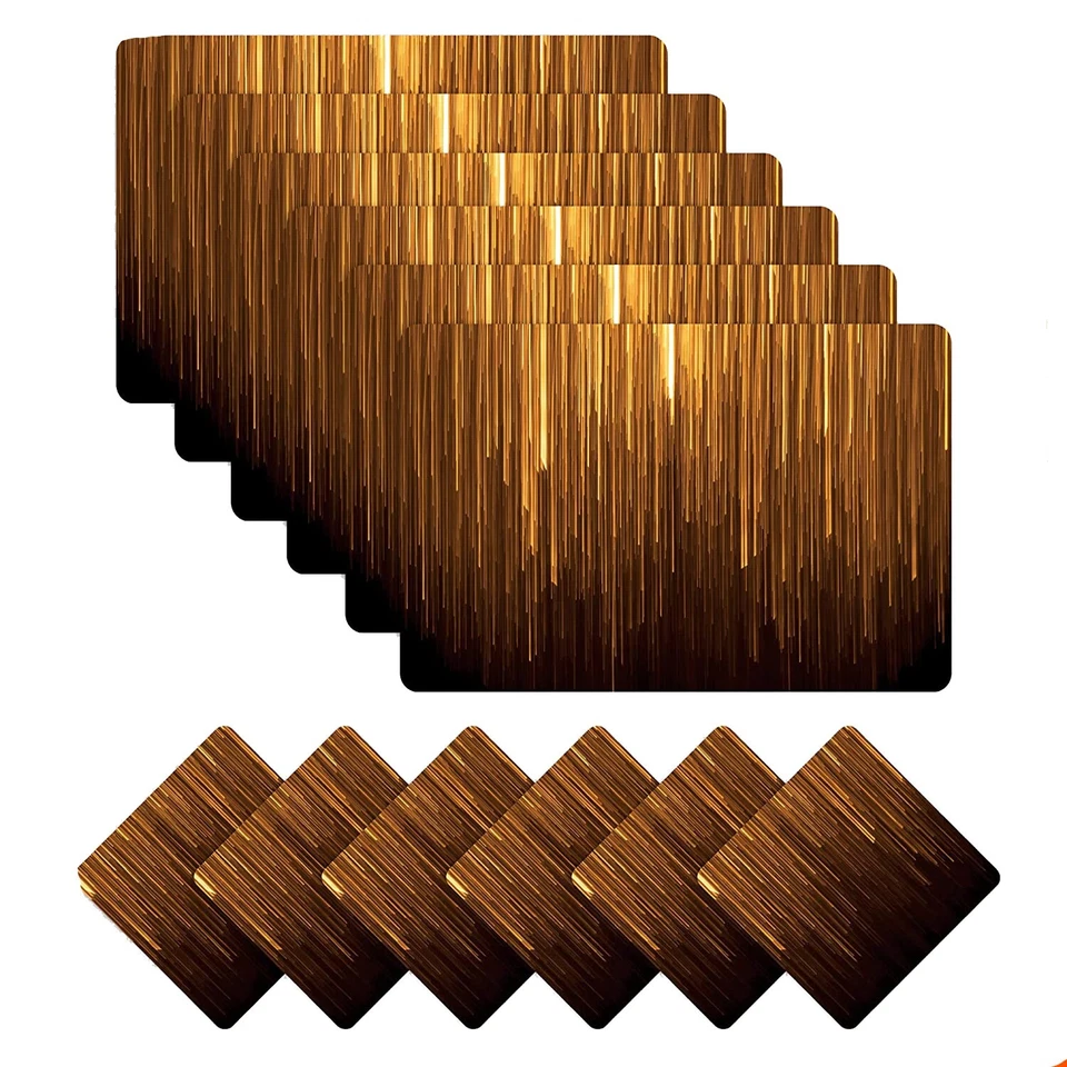 PVC Heat Resistant Dining Table PlaceMats with Coaster 45cmx30cm Set of 6 US - Image 1 of 3