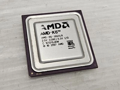 AMD-K6-166ALR, Socket 7, 166MHz, FSB 66MHz, 100% WORKING VINTAGE PROCESSOR! - Image 1 of 2