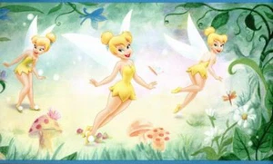 Disney Tinker Bell Children Fairies Wallpaper Border, 15’ X 10.25”, Blue, Green - Picture 1 of 3