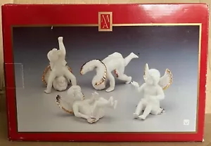 Vntg Set of 4 Ivory & Gold Tumbling Cherubs by Madison Avenue Style: A2182G NOS - Picture 1 of 24