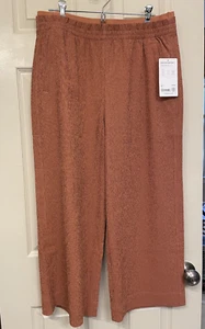 NWT Athleta Echo Wide Leg Ribbed Cropped Pant Size 14 Sunbaked Clay Orig $109 - Picture 1 of 16