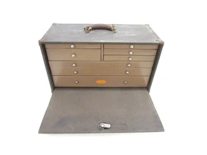 VINTAGE DUNLAP 8-DRAWER MACHINIST TOOL BOX CHEST - Picture 1 of 19