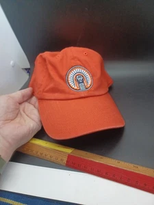 Fighting Illini Chief Illiniwek Banned Logo Ball Cap Hat Orange - Picture 1 of 9