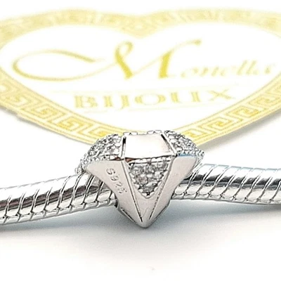 Charm argento 925 diamante zirconi Elegante - Immagine 1 di 4