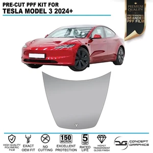 Full Bonnet Stone Chip Guard PPF Paint Protection Film For Tesla Model 3 24+ - Picture 1 of 4