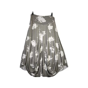 Art of Cloth Maxi Skirt Medium Gray White Lagenlook Artsy Asymmetrical Stretch - Picture 1 of 9