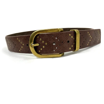 NOVO Style & Co. Cinto Feminino Chevron cravejado Marrom Médio (33") Calça Jeans Acesso - Imagem 1 de 4