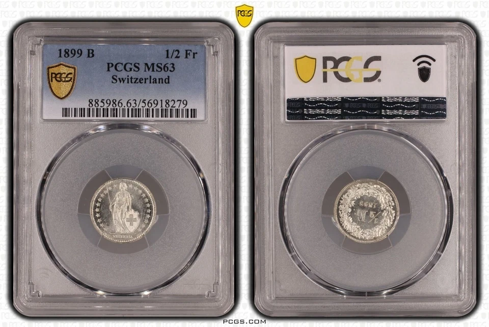 Switzerland 1/2 Franc Silver 1899 B Almost Uncirculated, PCGS MS63 130168 - Image 1 of 1