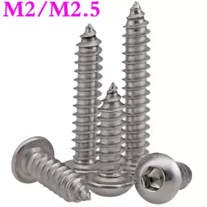 M2 M2.5 304 Bottone in acciaio inox testa a brugola tappo esagonale vite autoruggenti - Foto 1 di 12