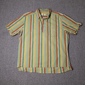 The Territory Ahead Shirt Mens Large 1/4 Button-Up Short Sleeve Shirt Striped 