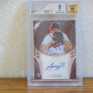 2013 Bowman Sterling Rookie Autos Ruby Refractor Alex Wood Card BGS 9 Auto 10. - Picture 1 of 2
