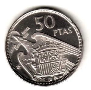 ESPAÑA 50 Pesetas FRANCO 1957 estrella *72* proof 1972 procedente de la cartera - Picture 1 of 2