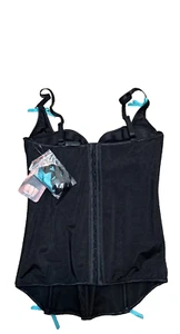 Coquette Women's Bone Bustier, Black/Teal, Small - Picture 1 of 5