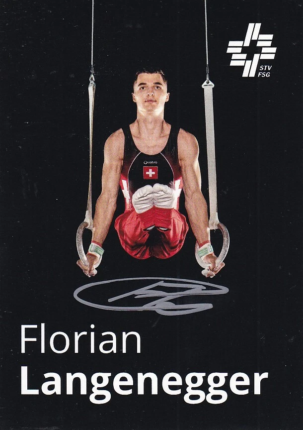 Florian LANGENEGGER - Schweiz, 4. Platz EM 2023 Turnen, Original-Autogramm! - Bild 1 von 1
