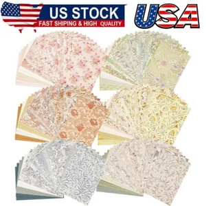 Vintage Floral Scrapbook Paper Textured Paper Label Journaling Stickers Assorted - Picture 1 of 8