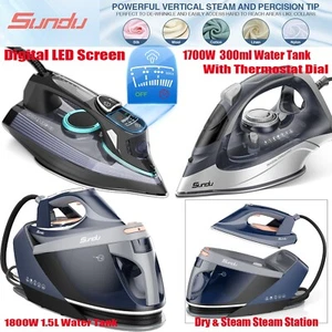 Pro Steam Iron For Clothes Ceramic Soleplate Steam Station Iron Self-Cleaning - Picture 1 of 57