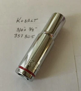 KOBALT 3/8" x 3/8" DR DEEP SOCKET # 337805 12Pt Free USA Shipping - Picture 1 of 3