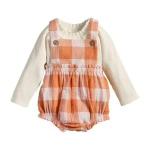 Mud Pie Pumpkin Patch Check Bubble and Ruffle Shirt 3-6M 6-9M 9-12M 12-18M - Imagen 1 de 1