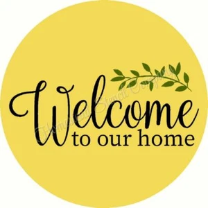 PLANTILLA REUTILIZABLE 9775 Z 18" Círculo Bienvenida PLANTILLAS MYLAR - HÁGALO USTED MISMO Percha de puerta - Imagen 1 de 1