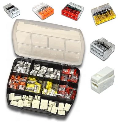 165 Stück | Sortiment WAGO Klemme | Serie 2273 / 224 | Box Set Leuchtenklemme