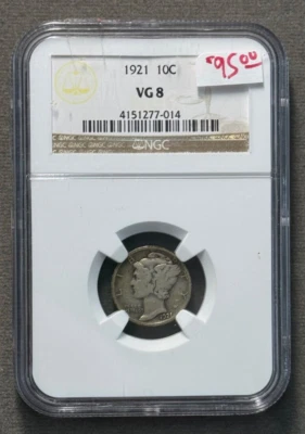 NGC 1921 10C Mercury Dime VG8 - Image 1 of 2
