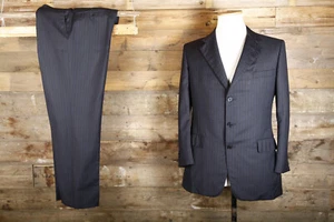 Traje Chester Barrie a medida 38S 36W 28L lienzo chaco a rayas - Imagen 1 de 11
