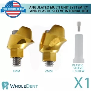 1x Angulated Abutment Multi Unit 17° Plastic Sleeve Set Dental Int Hex - Picture 1 of 6