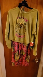 Set Pigiama Grinch Justice Ragazze Taglia SMALL 7/8 con Maschera Occhi NUOVO CON ETICHETTE - Foto 1 di 9
