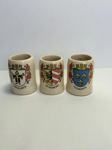 Vintage 3 Munchen Beer Stein Shot Glass Nurnberg Wiesbaden  - Picture 1 of 10